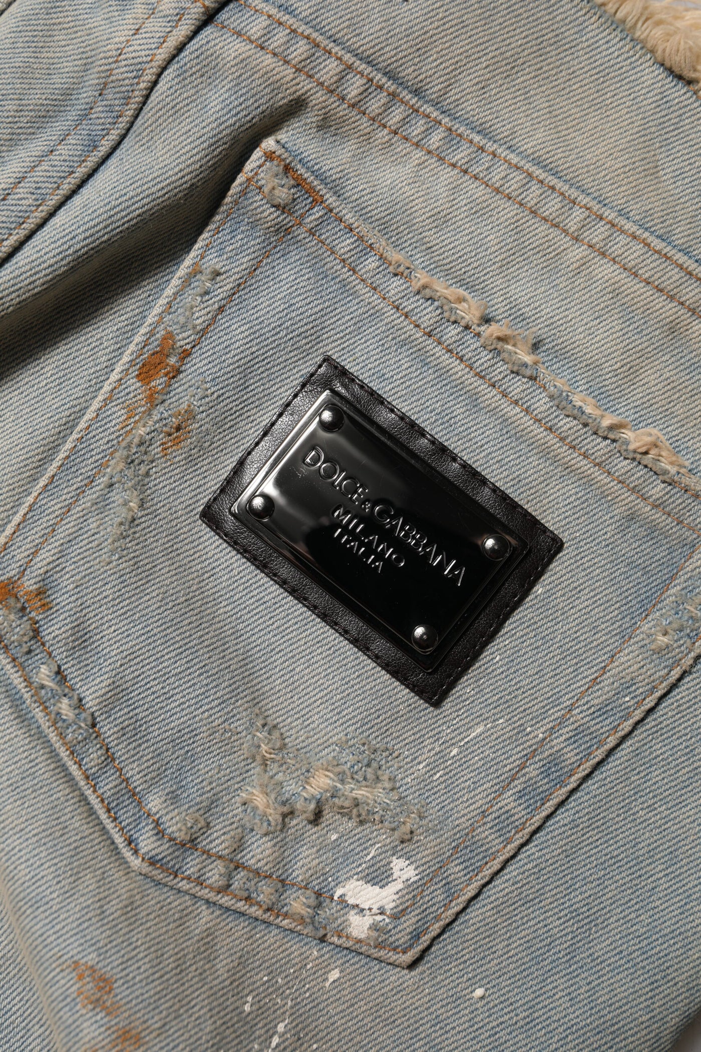 Dolce & Gabbana Hellblaue Skinny Denim Jeans mit hoher Taille