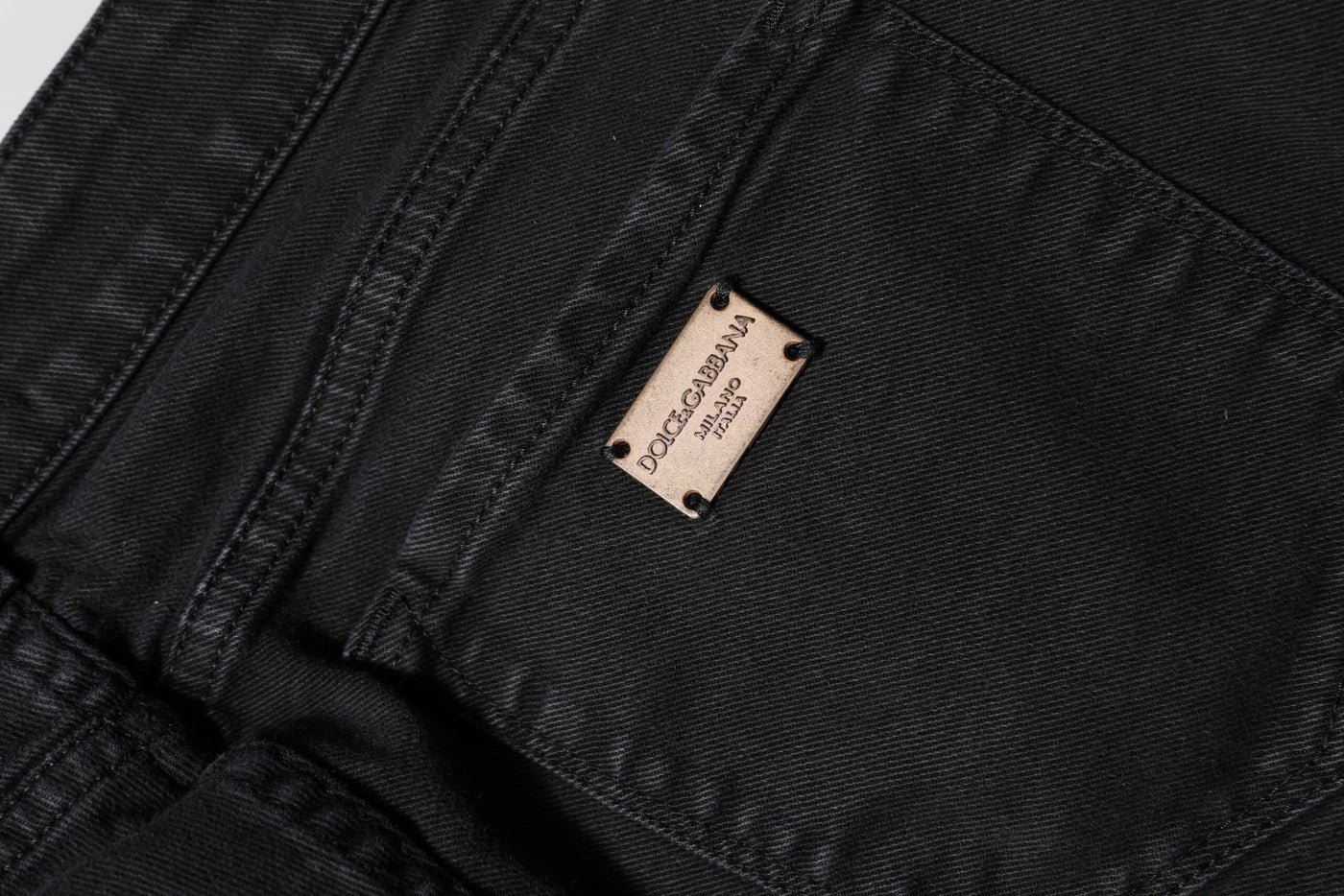 Dolce & Gabbana Schwarze Skinny Denim-Jeans aus Baumwolle mit mittlerer Taille
