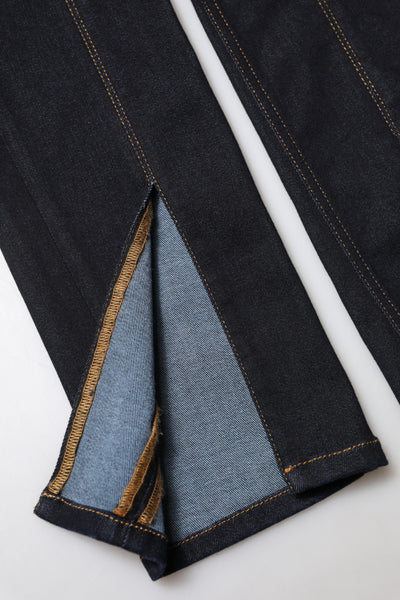 Dolce & Gabbana Blaue Baumwoll-Skinny-Denim-Jeans mit hoher Taille