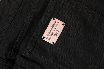 Dolce & Gabbana Schwarze Skinny Denim-Jeans aus Baumwolle mit mittlerer Taille