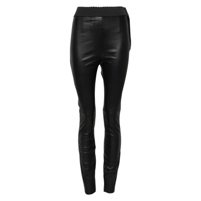 Dolce & Gabbana Schwarze Lederhose mit elastischer Taille