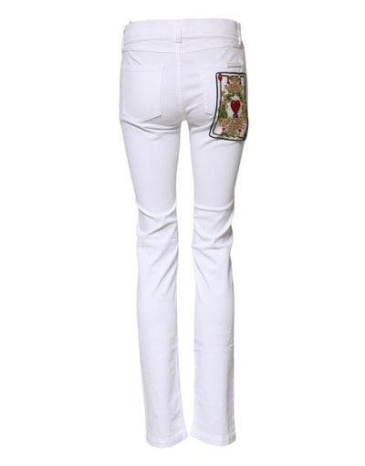 Dolce & Gabbana Weiße GRACE Mid Waisted Skinny Denim Jeans