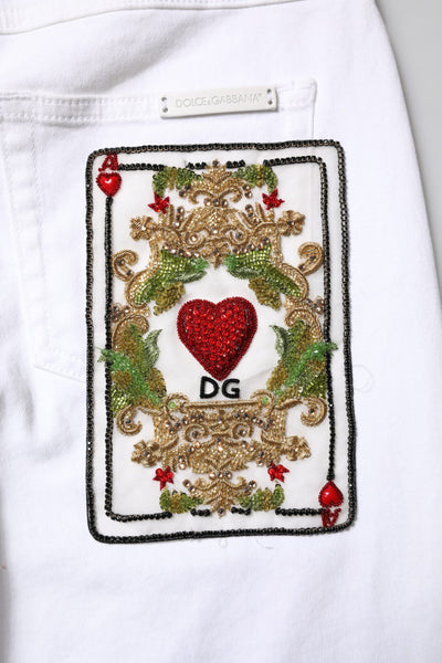 Dolce & Gabbana Weiße GRACE Mid Waisted Skinny Denim Jeans