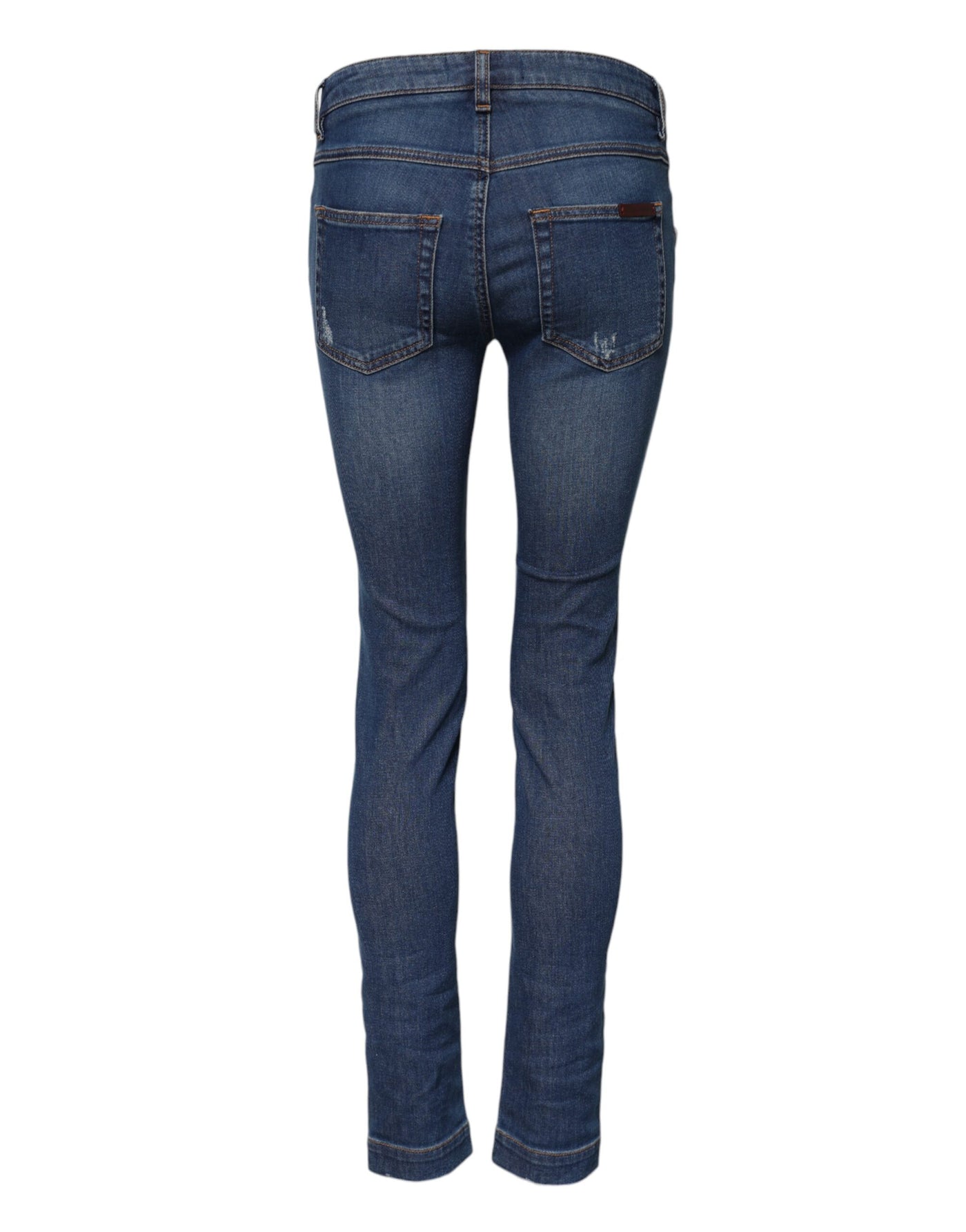 Dolce & Gabbana Blaue Skinny Denim-Jeans aus Baumwolle mit niedriger Taille