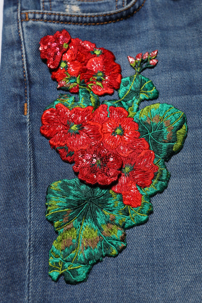 Dolce & Gabbana Blaue Skinny Denim-Jeans aus Baumwolle mit niedriger Taille