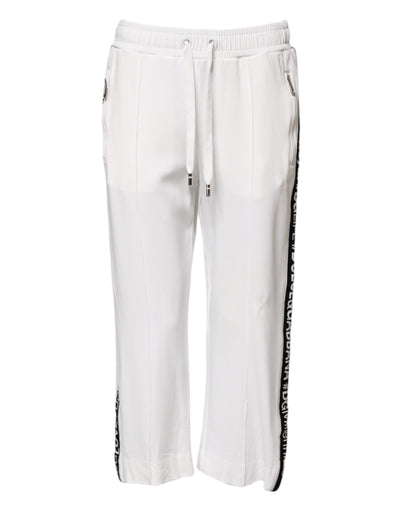 Dolce & Gabbana Weiße Viskose-Jogger-Sweatpants-Hose