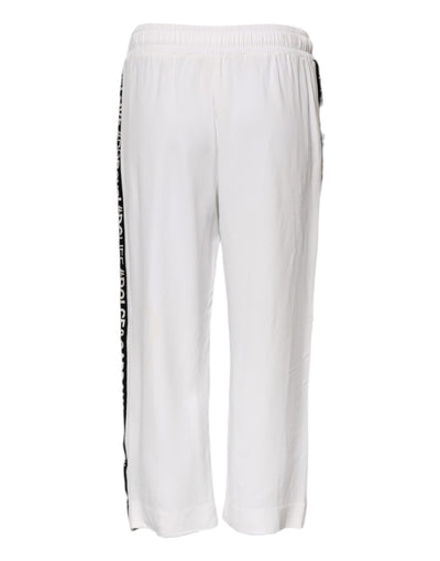 Dolce & Gabbana Weiße Viskose-Jogger-Sweatpants-Hose