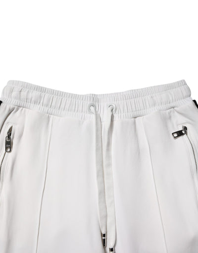 Dolce & Gabbana Weiße Viskose-Jogger-Sweatpants-Hose