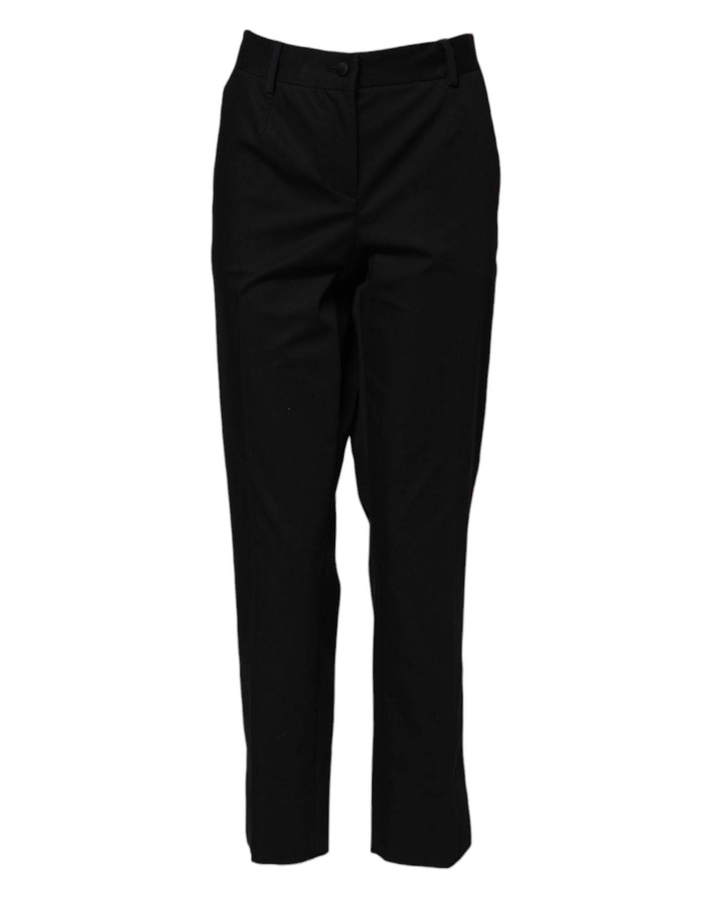 Dolce & Gabbana Schwarze formelle Hose mit hoher Taille aus Baumwolle