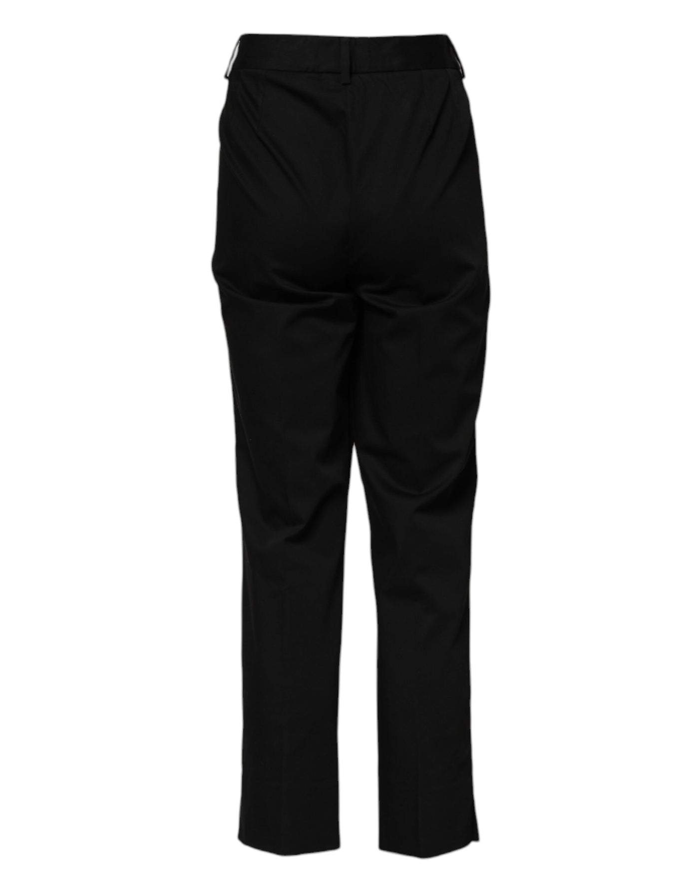 Dolce & Gabbana Schwarze formelle Hose mit hoher Taille aus Baumwolle