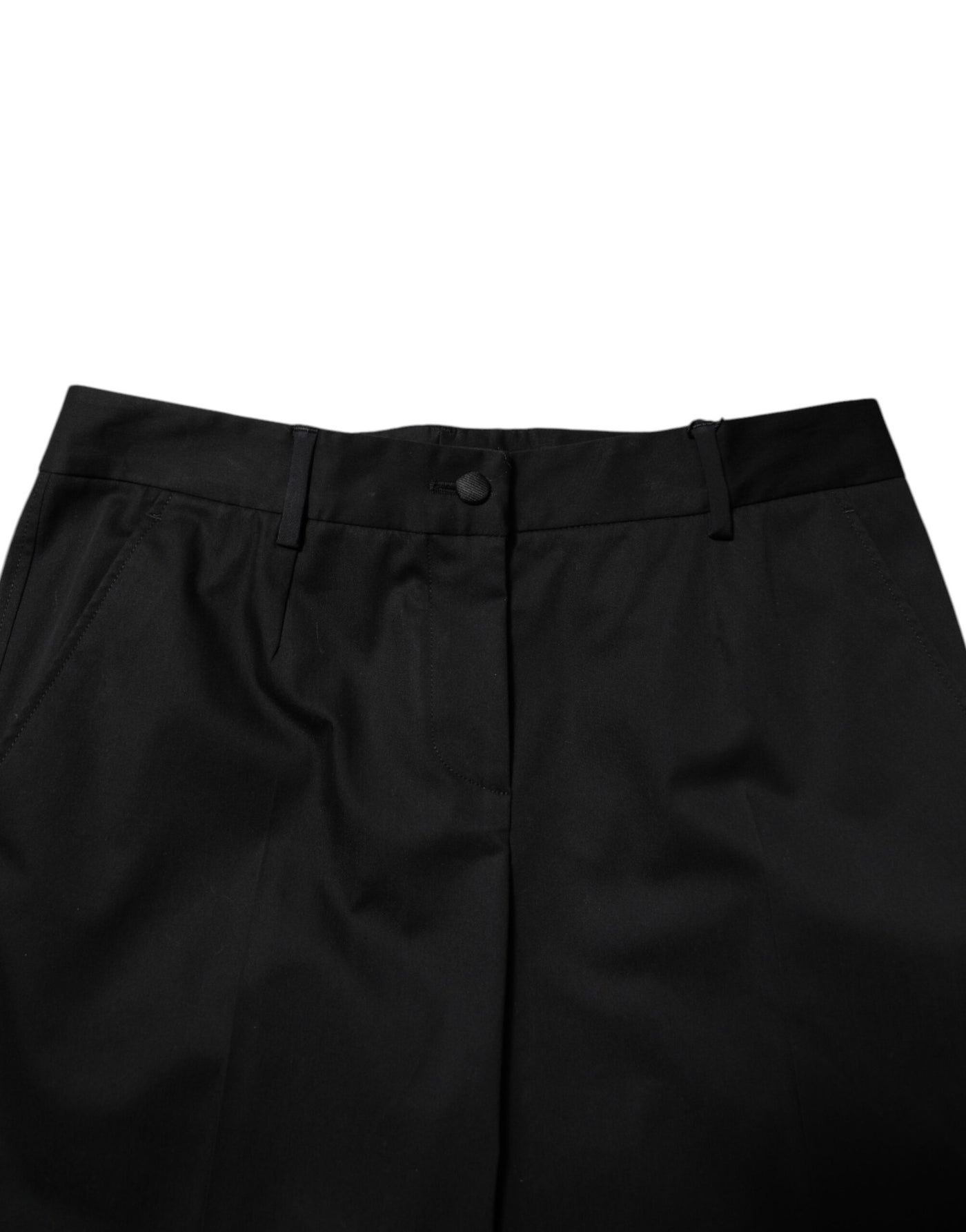 Dolce & Gabbana Schwarze formelle Hose mit hoher Taille aus Baumwolle