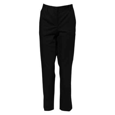 Dolce & Gabbana Schwarze formelle Hose mit hoher Taille aus Baumwolle