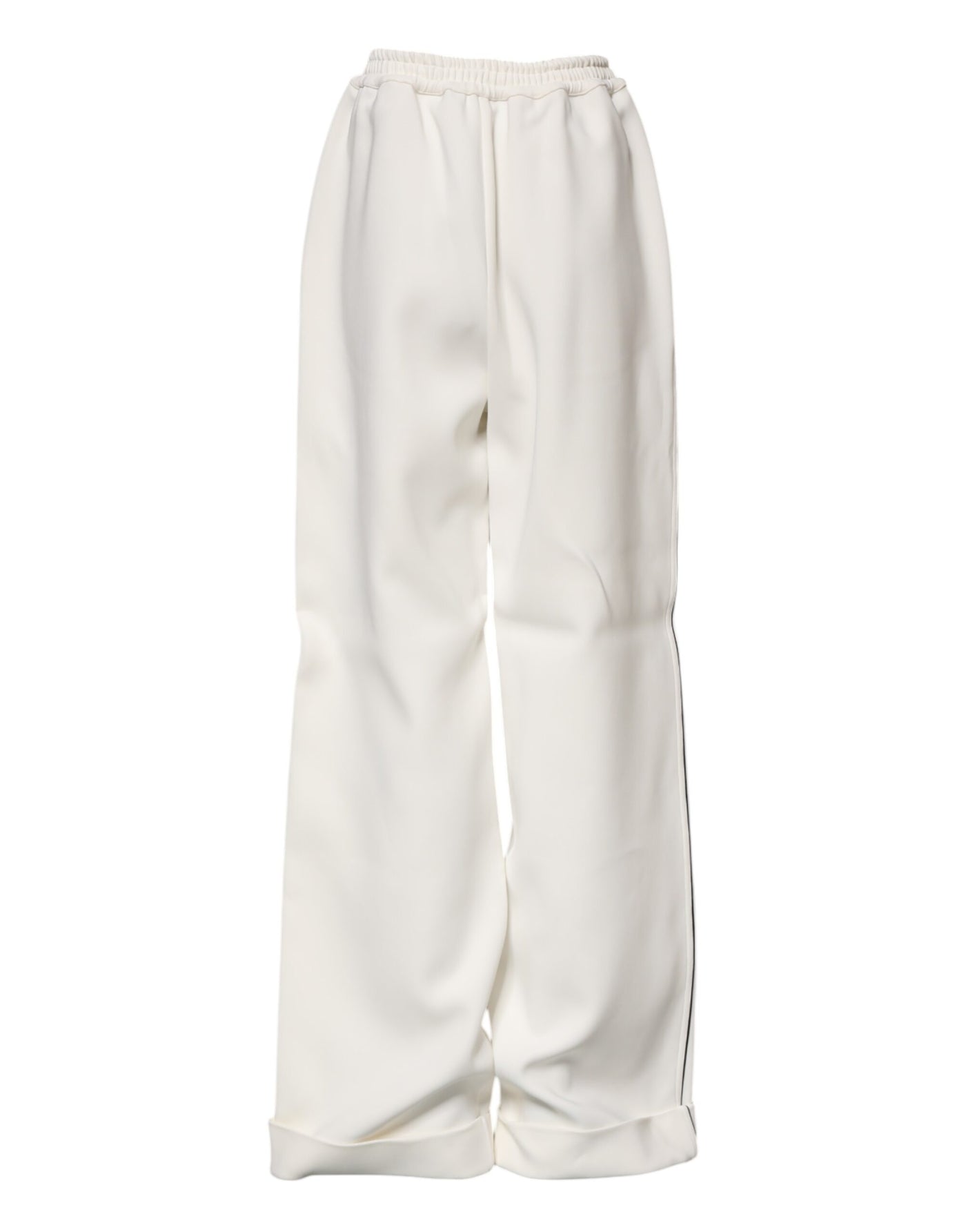 Dolce & Gabbana Weiße Viskose-Hose mit weitem Bein zum Anziehen