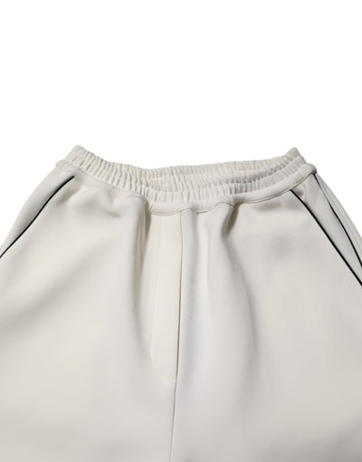Dolce & Gabbana Weiße Viskose-Hose mit weitem Bein zum Anziehen