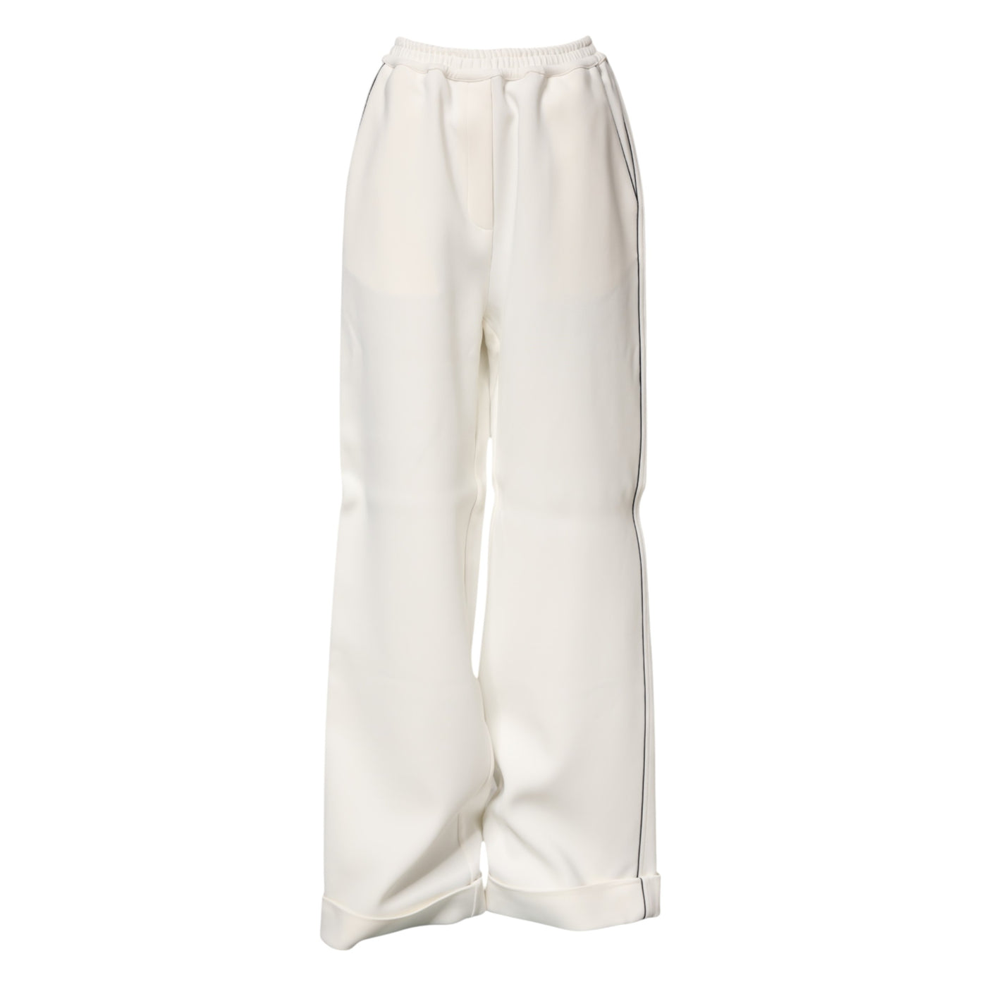 Dolce & Gabbana Weiße Viskose-Hose mit weitem Bein zum Anziehen