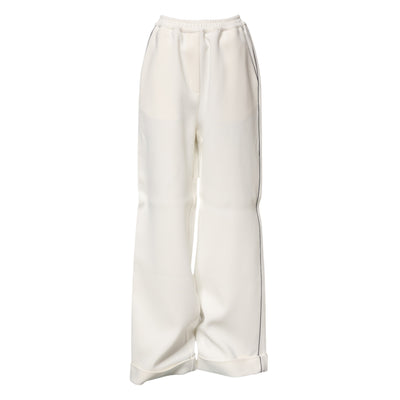 Dolce & Gabbana Weiße Viskose-Hose mit weitem Bein zum Anziehen