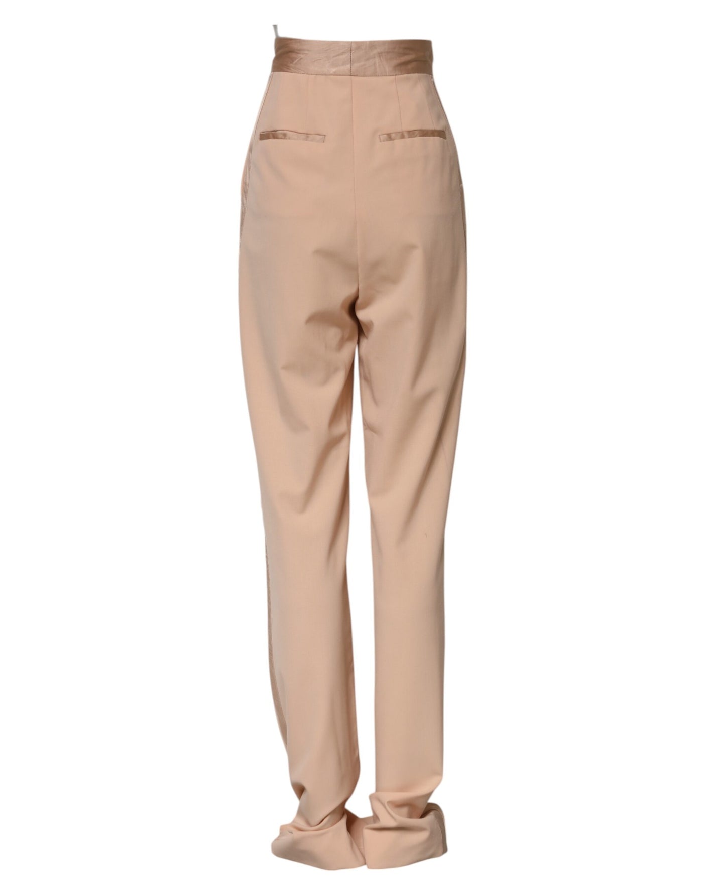 Dolce & Gabbana Beige Polyester-Hose mit mittlerer Taille, konisch zulaufend