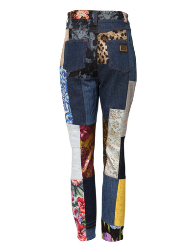Dolce & Gabbana Mehrfarbige Patchwork-Skinny-Jeans