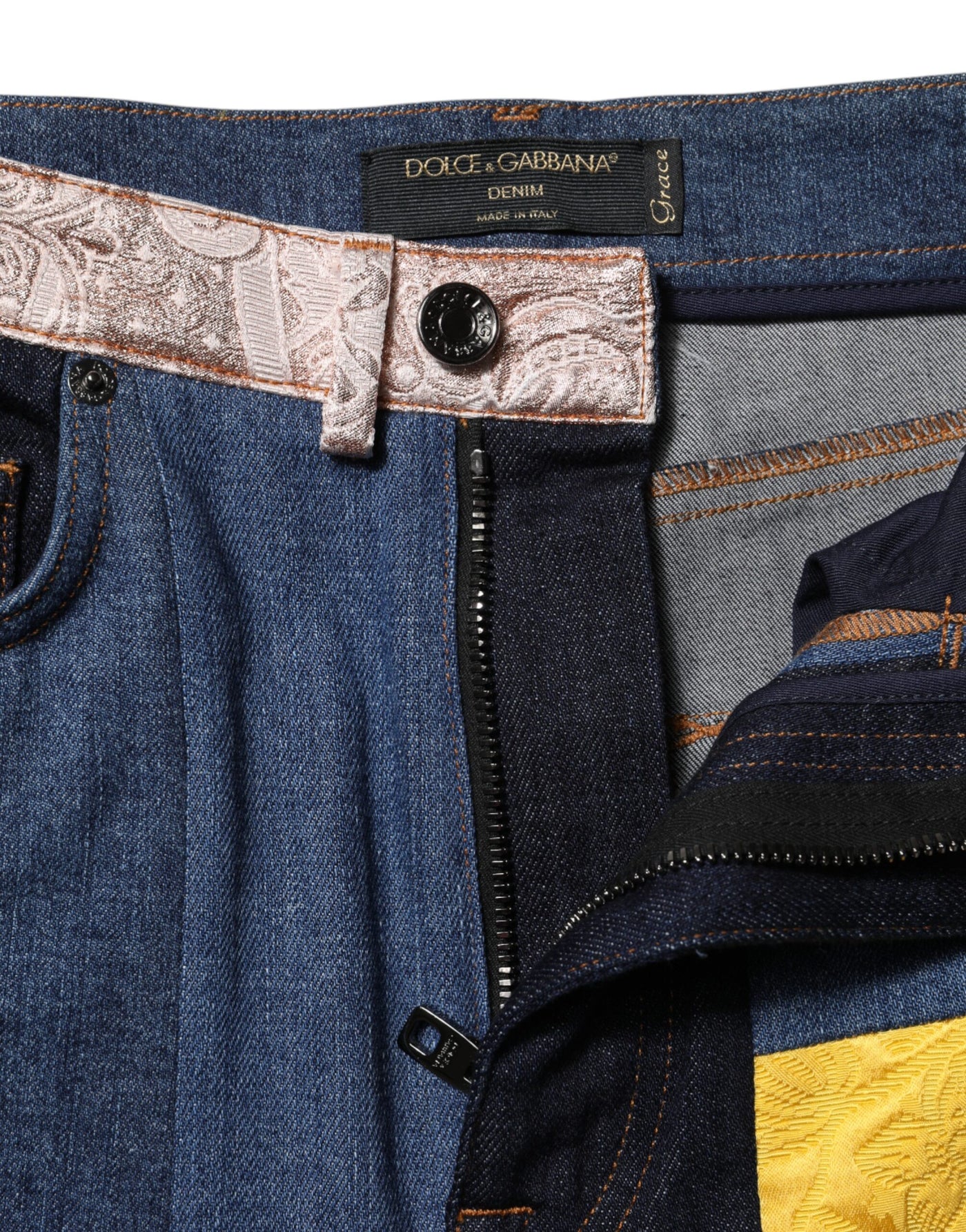 Dolce & Gabbana Mehrfarbige Patchwork-Skinny-Jeans