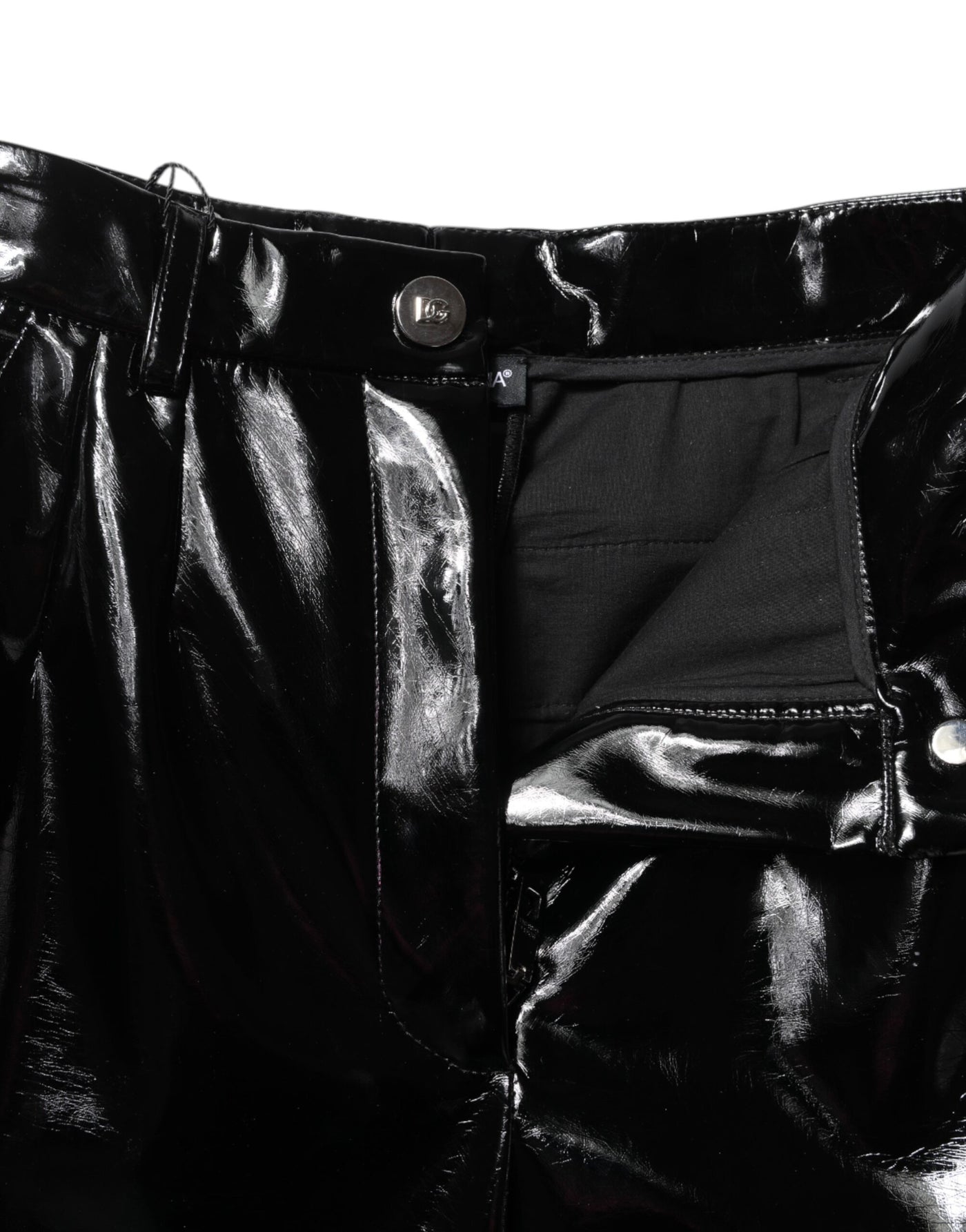 Dolce & Gabbana Schwarze Cargo-Bootcut-Hose mit hoher Taille