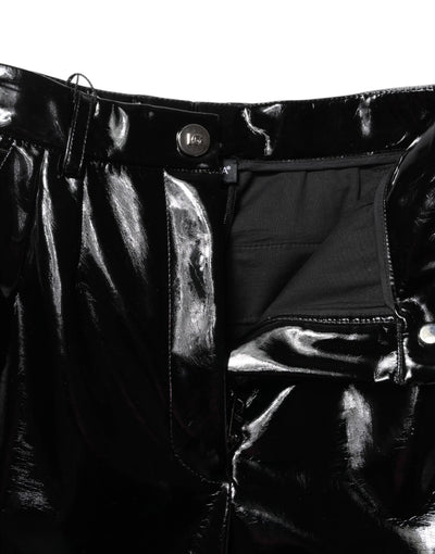 Dolce & Gabbana Schwarze Cargo-Bootcut-Hose mit hoher Taille
