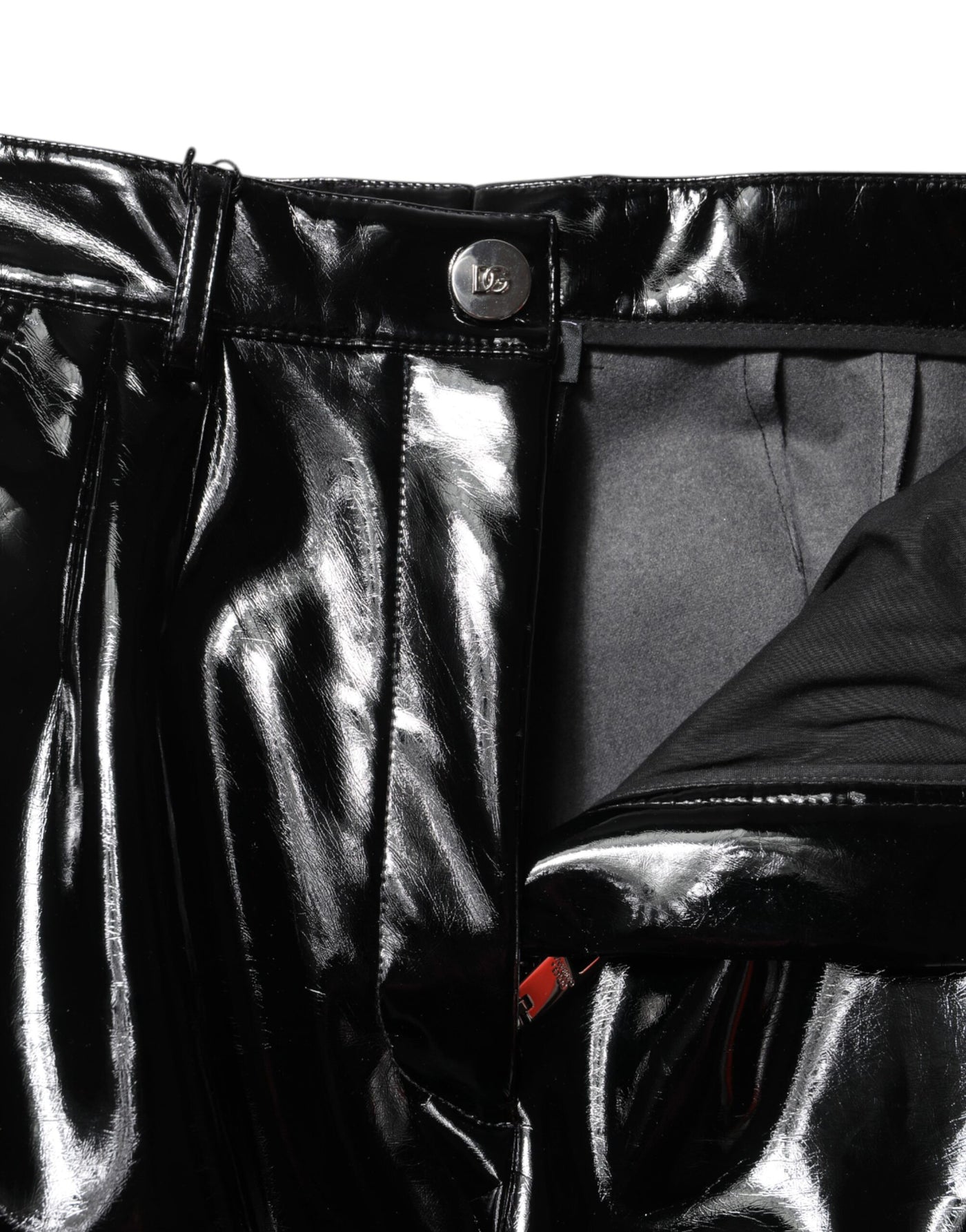 Dolce & Gabbana Schwarze Cargo-Bootcut-Hose mit hoher Taille