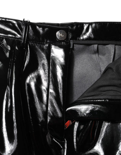 Dolce & Gabbana Schwarze Cargo-Bootcut-Hose mit hoher Taille