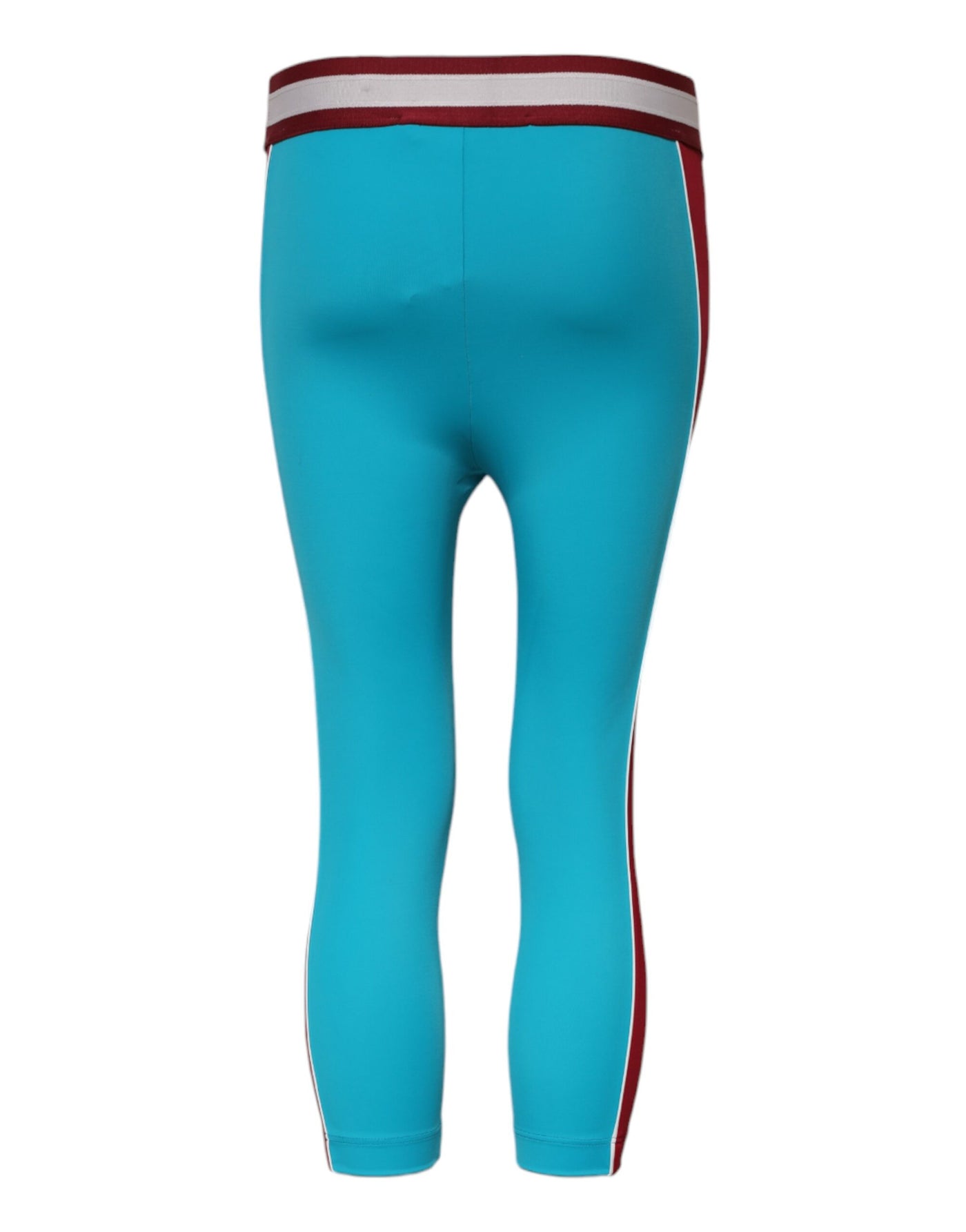 Dolce & Gabbana Blaue Nylon Slim Fit Cropped Leggings Hose