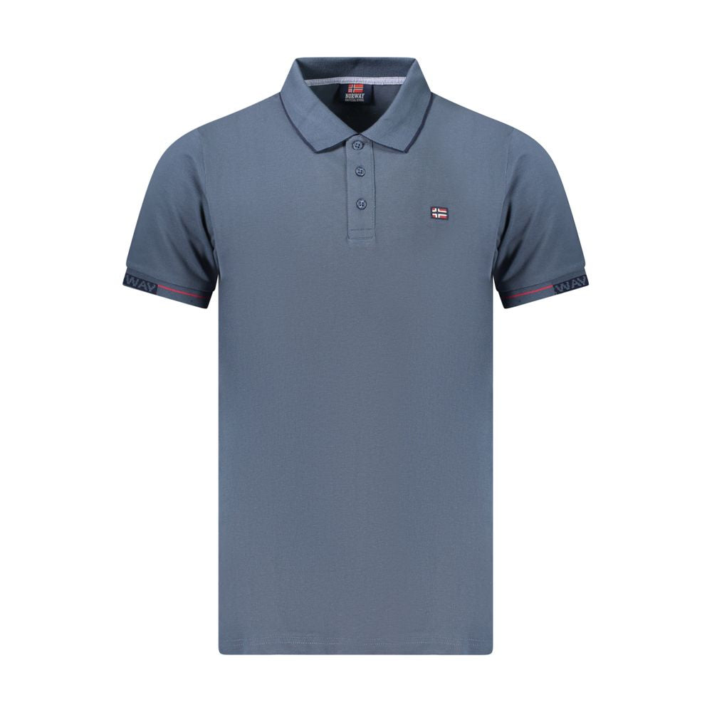 Norway 1963 Blaues Baumwoll-Poloshirt für Männer