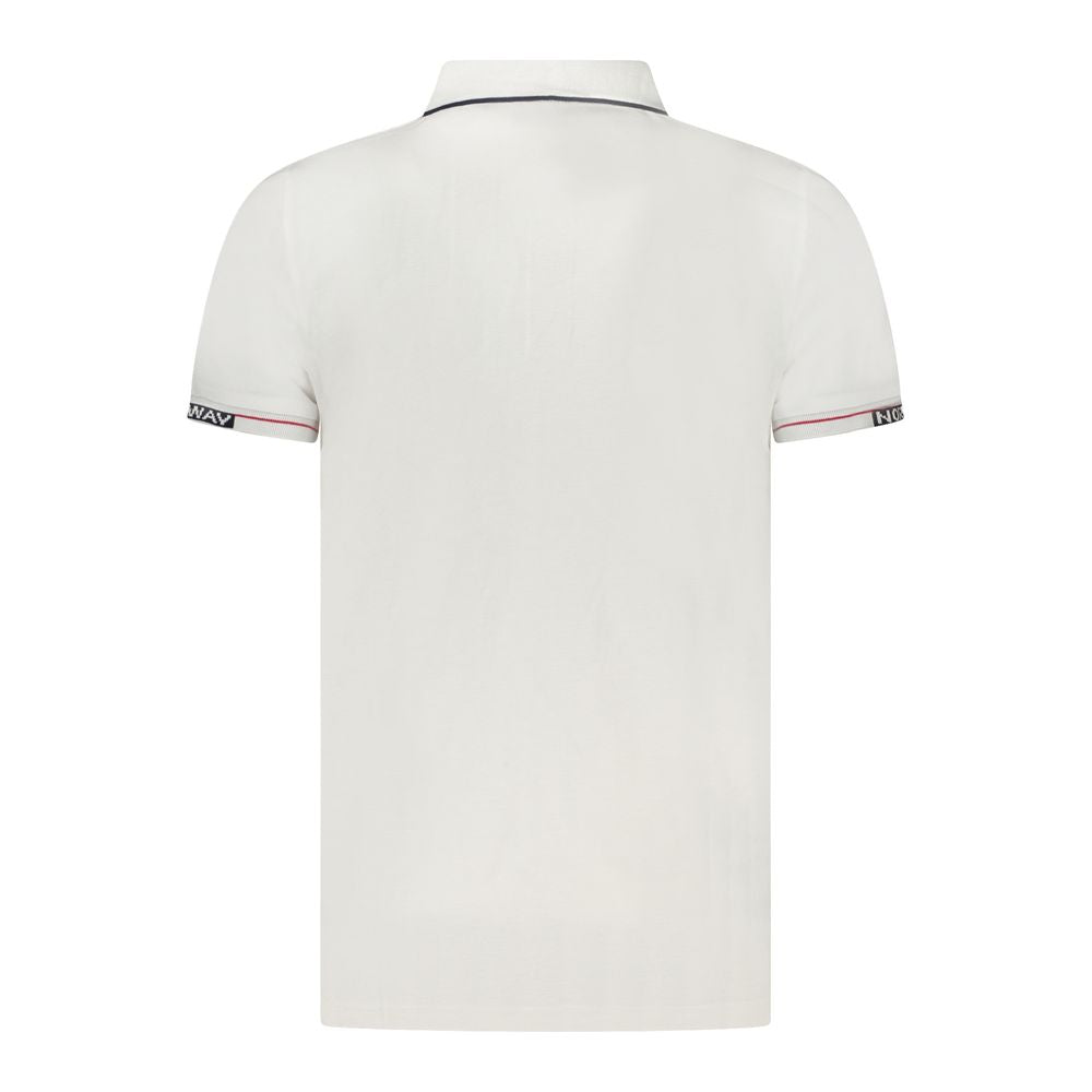 Norway 1963 Weißes Baumwoll-Poloshirt für Männer