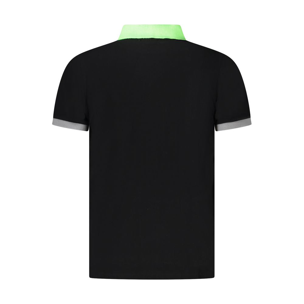 Norway 1963 Schwarzes Baumwoll-Poloshirt für Männer