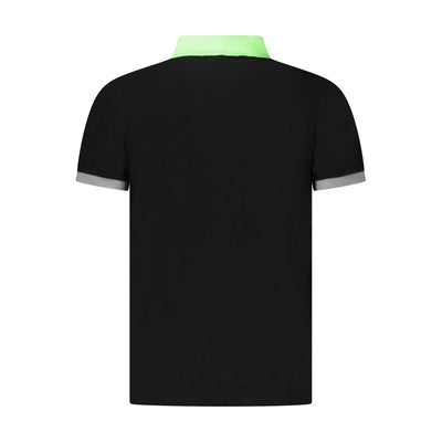 Norway 1963 Schwarzes Baumwoll-Poloshirt für Männer