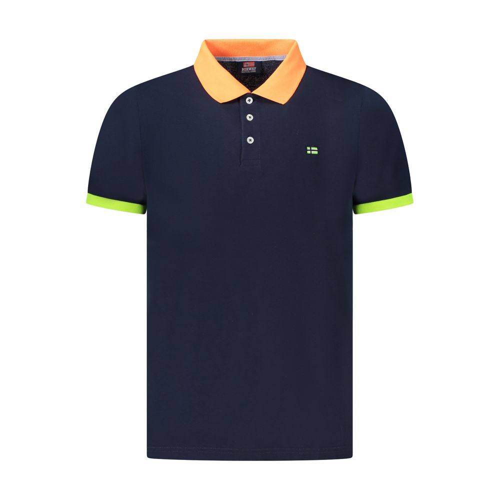 Norway 1963 Blaues Baumwoll-Poloshirt für Männer