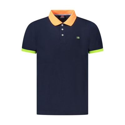 Norway 1963 Blaues Baumwoll-Poloshirt für Männer
