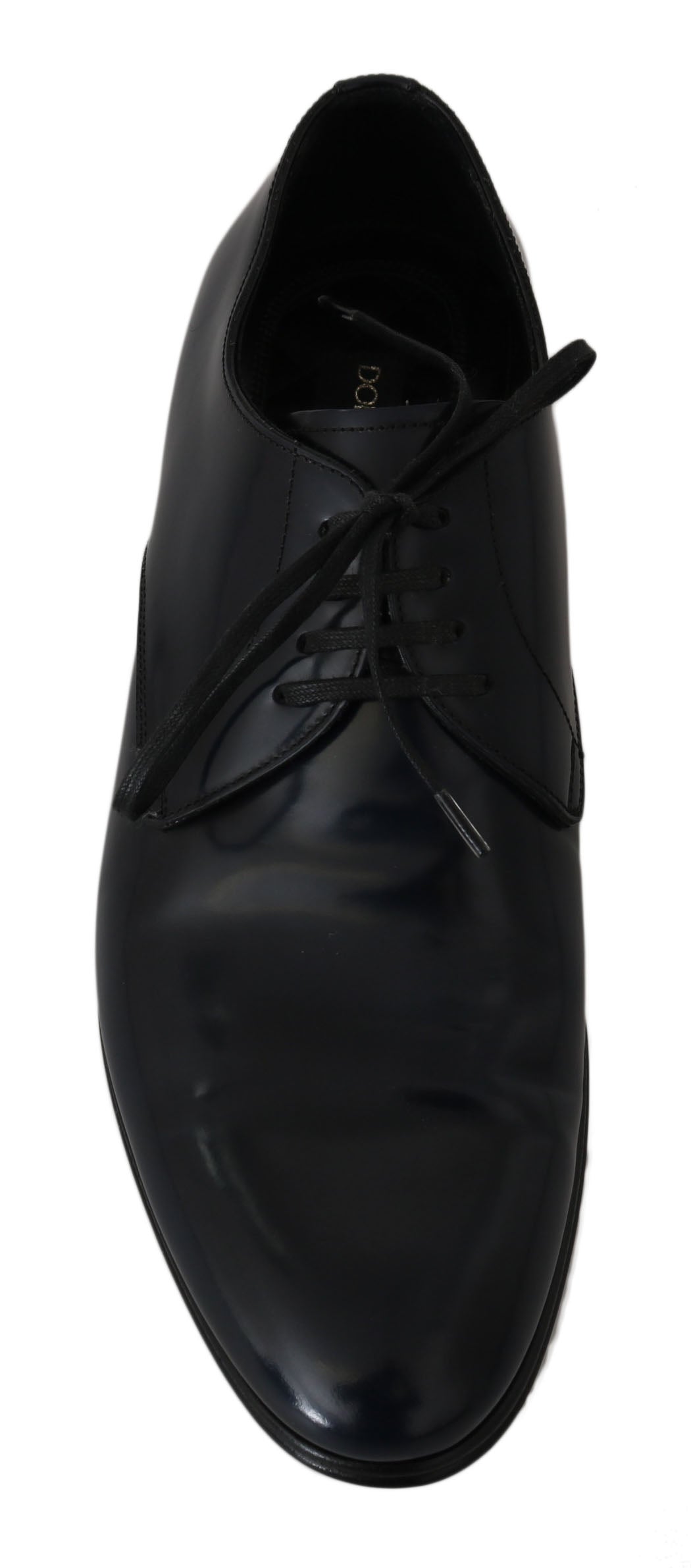 Dolce & Gabbana Blau Leder Kleid Derby Formale Herrenschuhe