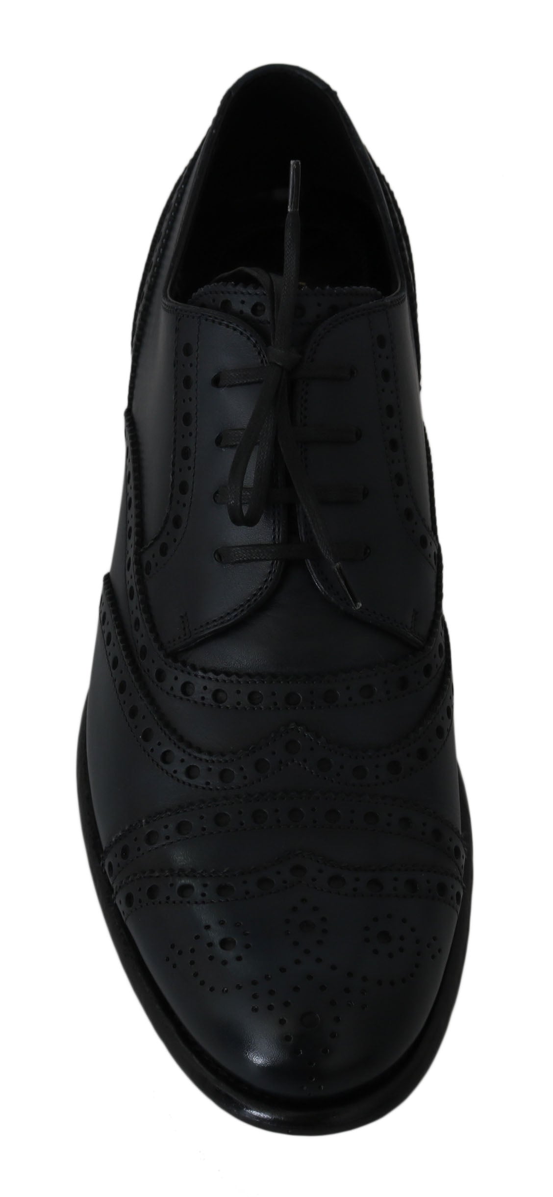 Dolce & Gabbana Dunkelblaue Leder Wingtip Oxford Dress Schuhe