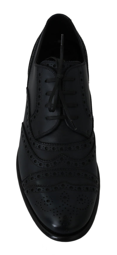 Dolce & Gabbana Dunkelblaue Leder Wingtip Oxford Dress Schuhe