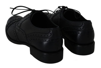 Dolce & Gabbana Blaue Leder Wingtip Oxford Dress Schuhe