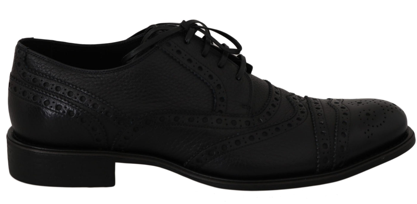 Dolce & Gabbana Blaue Leder Wingtip Oxford Dress Schuhe