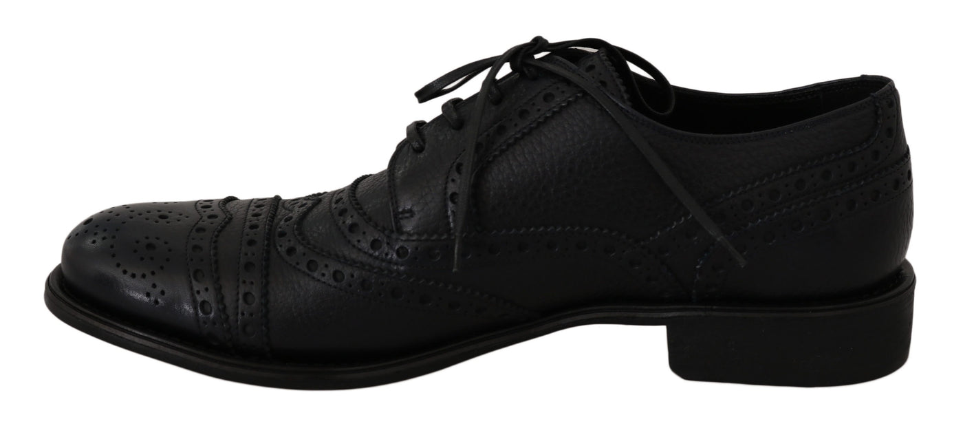 Dolce & Gabbana Blaue Leder Wingtip Oxford Dress Schuhe