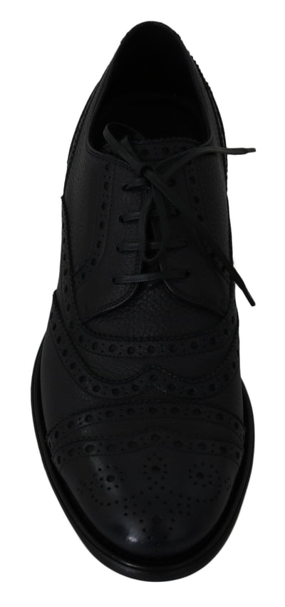 Dolce & Gabbana Blaue Leder Wingtip Oxford Dress Schuhe