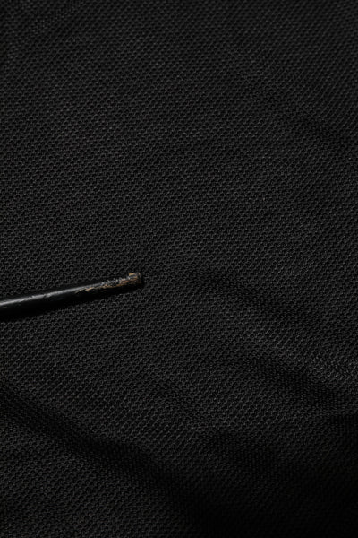 Dolce & Gabbana Schwarzes DG Seide V-Ausschnitt Polo-Shirt mit Kragen für Männer