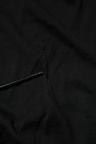 Dolce & Gabbana Schwarzes Kaschmir-T-Shirt mit V-Ausschnitt und langen Ärmeln
