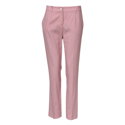 Dolce & Gabbana Rosa Wolle Mid Waist Tapered Pants