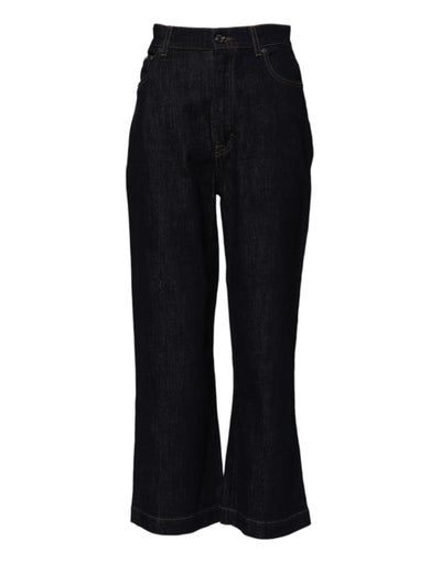 Dolce & Gabbana Blaue Baumwolljeans mit ausgestelltem Bund