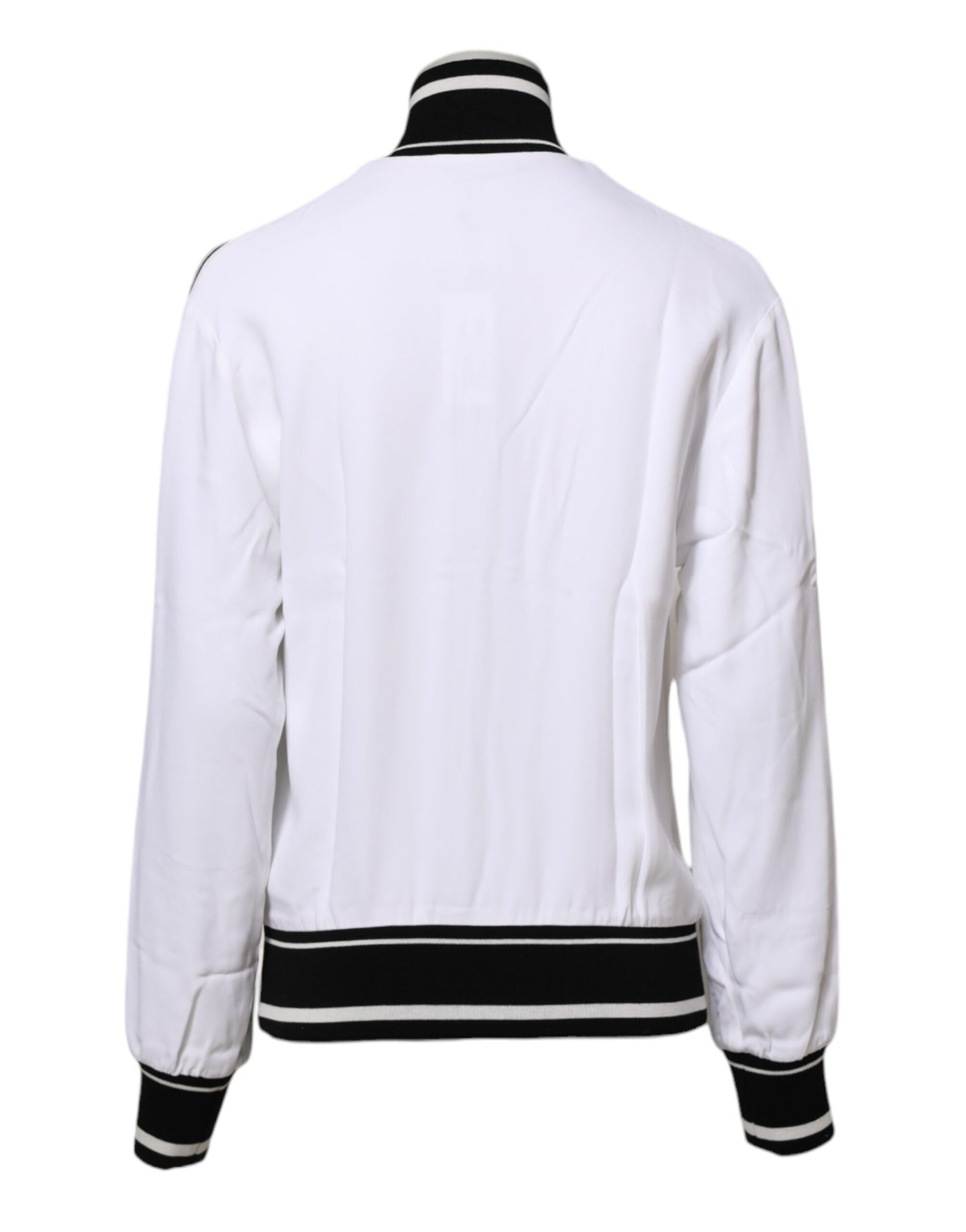 Dolce & Gabbana Weiße Viskose Logo Frauen Full Zip Jacke