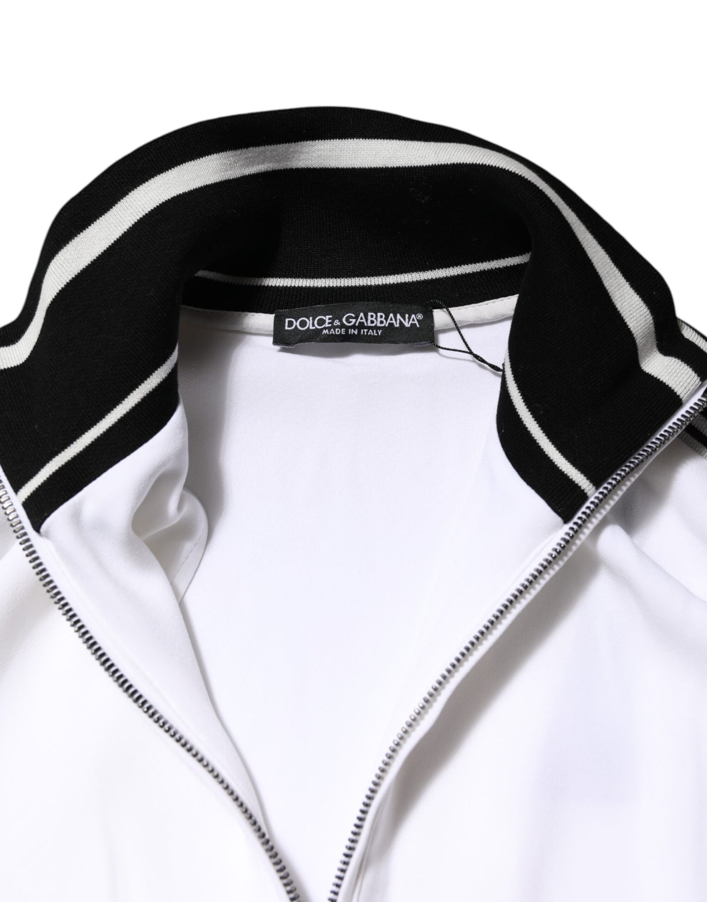 Dolce & Gabbana Weiße Viskose Logo Frauen Full Zip Jacke
