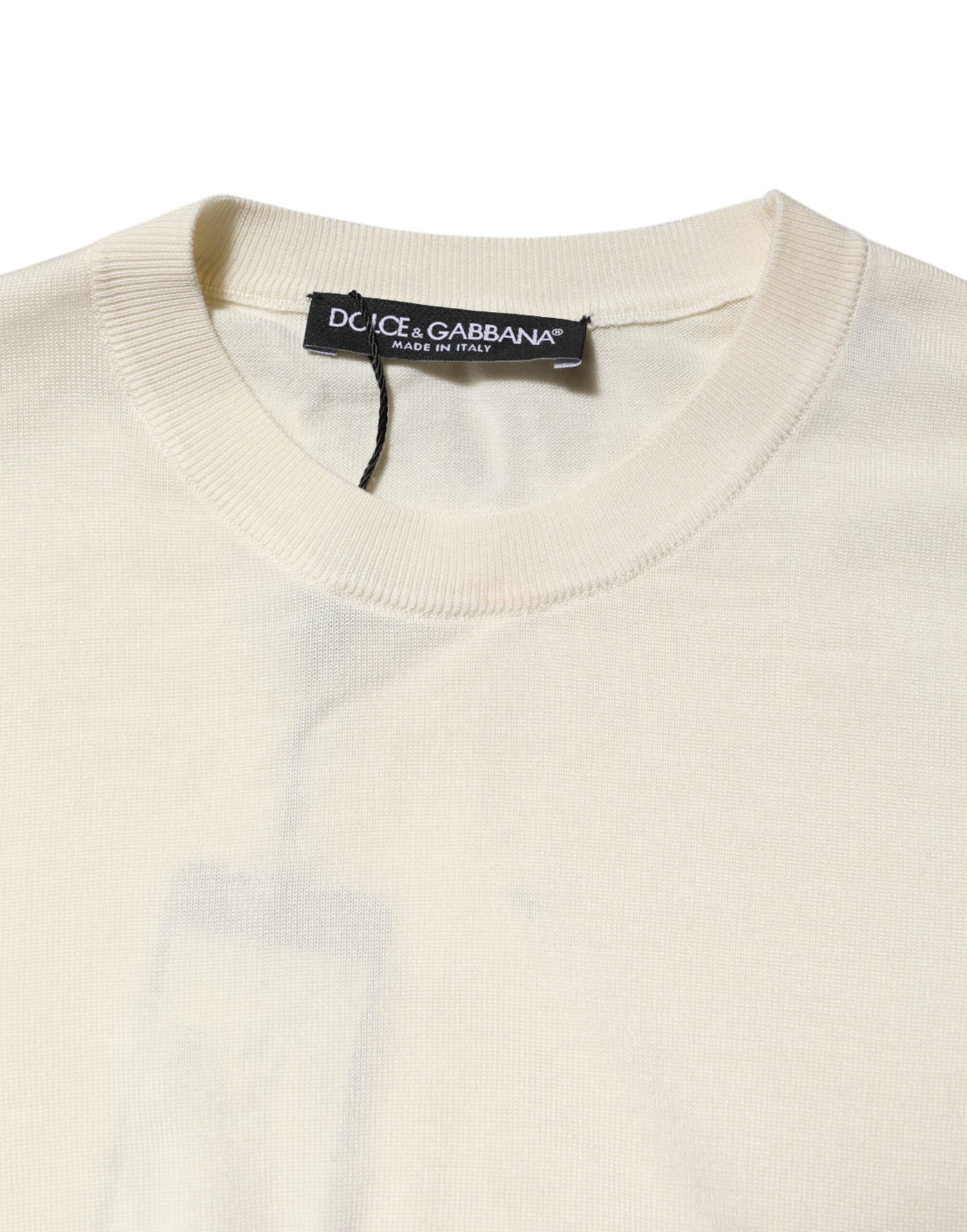Dolce & Gabbana Weiße Seidenbluse mit kurzen Ärmeln Pullover Top