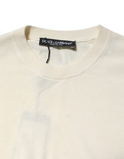 Dolce & Gabbana Weiße Seidenbluse mit kurzen Ärmeln Pullover Top