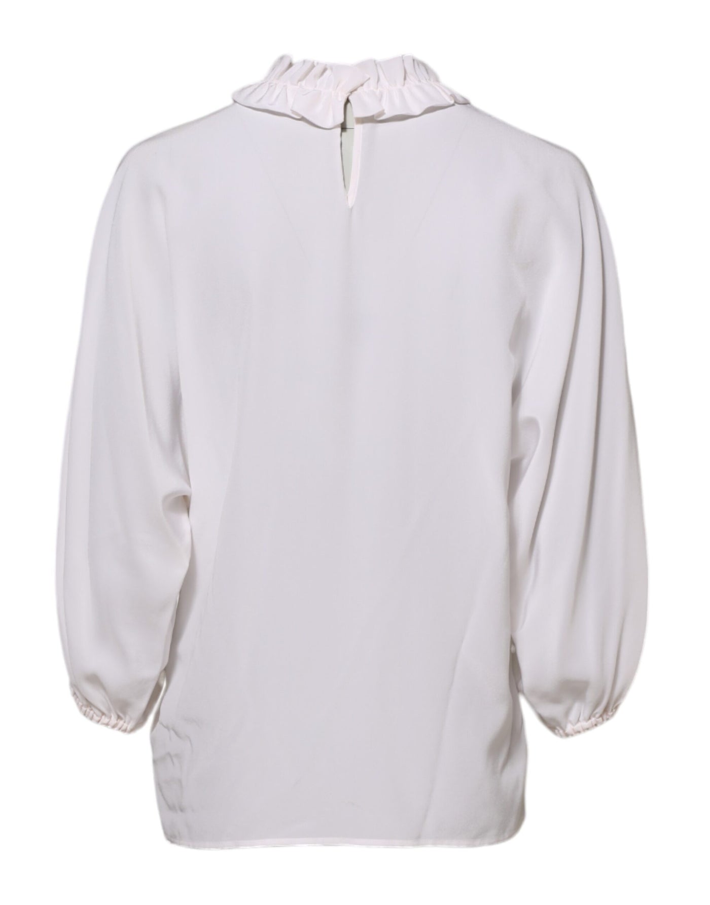 Dolce & Gabbana Weiße Bluse mit gerafftem Ausschnitt Pullover-Oberteil